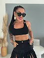 Rebrovaný crop top s funkčným zapínaním na traky CAPRI