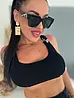 Rebrovaný crop top s funkčným zapínaním na traky CAPRI