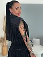 Džínsová skort s strapcami RODEO