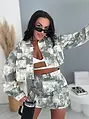 Crop denim jacket s mramorovým efektom ONYX