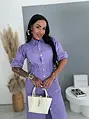 Dlhé denim šaty na gombíky LILAC