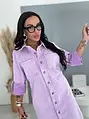Denim šaty na gombíky a opaskom LAVENDER