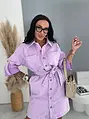 Denim šaty na gombíky a opaskom LAVENDER