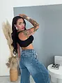 Rebrovaný crop top s funkčným zapínaním na traky CAPRI