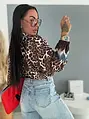 Satin ballon jacket s leopardím vzorom LEORA