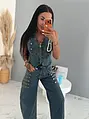 Dvojdielny denim komplet s ozdobnými prackami BROOKLYN