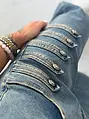 Dvojdielny denim komplet s ozdobnými prackami BROOKLYN