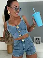 Blue denim komplet so zlatou ozdobou VIBE SET