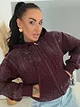 Mikina s kapucňou na zips s kamienkami GLAM