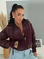 Mikina s kapucňou na zips s kamienkami GLAM