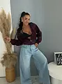 Mikina s kapucňou na zips s kamienkami GLAM
