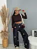 Baggy fit rifle s vysokým pásom TEDDY
