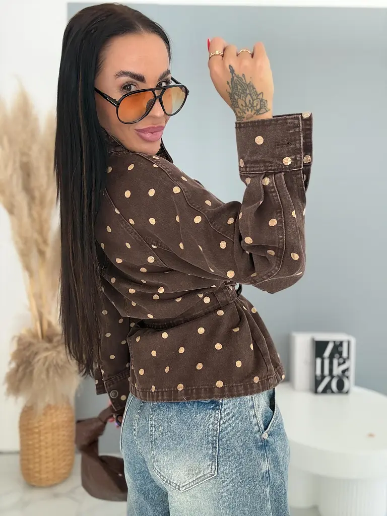 Džínsová bunda s opaskom DENIM DOT - next
