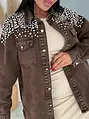 Dámska denim košeľa s kamienkami LUX