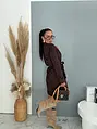 Velúrové šaty na cvoky a opaskom CHOCO