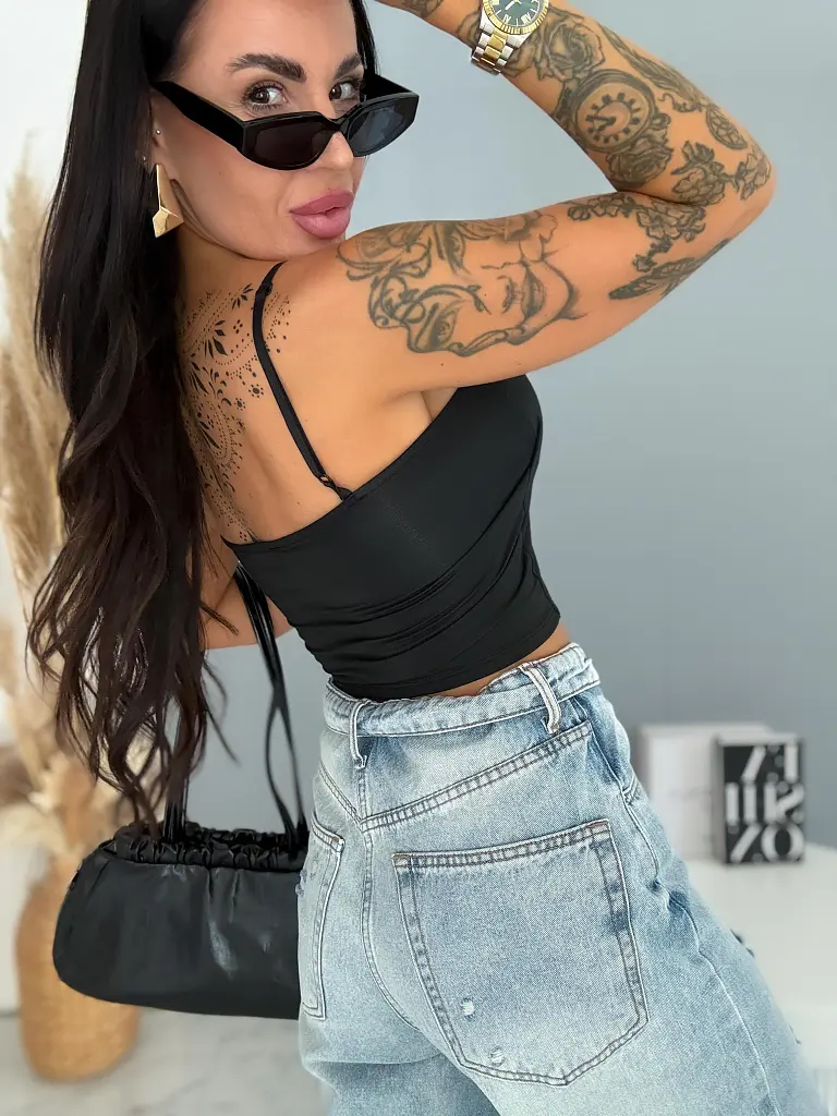 Vystužený crop top s ramienkami CLEO - next