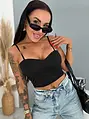 Vystužený crop top s ramienkami CLEO