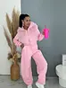 Prémium baggy súprava s kožušinou PINK LUXURY