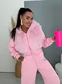 Prémium baggy súprava s kožušinou PINK LUXURY