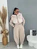 Prémium baggy súprava s kožušinou BEIGE LUXURY