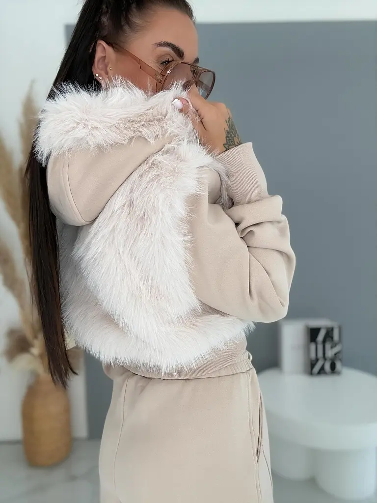 Prémium baggy súprava s kožušinou BEIGE LUXURY - next