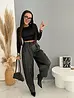 Baggy čierne koženkové nohavice AURE LUXE