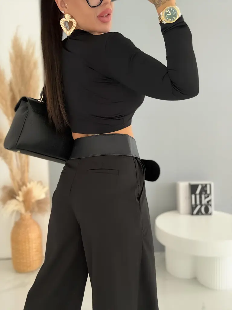 Wide leg nohavice s big opaskom ALORA - next