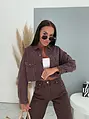 Crop denim jacket s kamienkami CRYSTAL