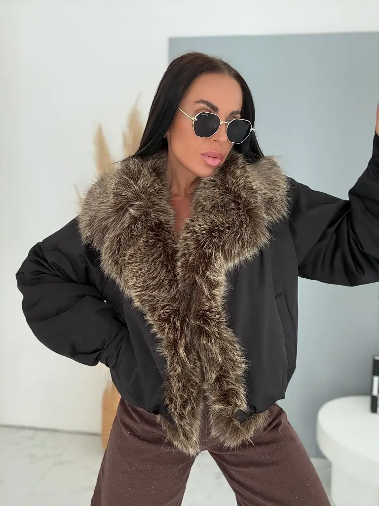 Dámska bunda s umelou kožušinou ANGEL