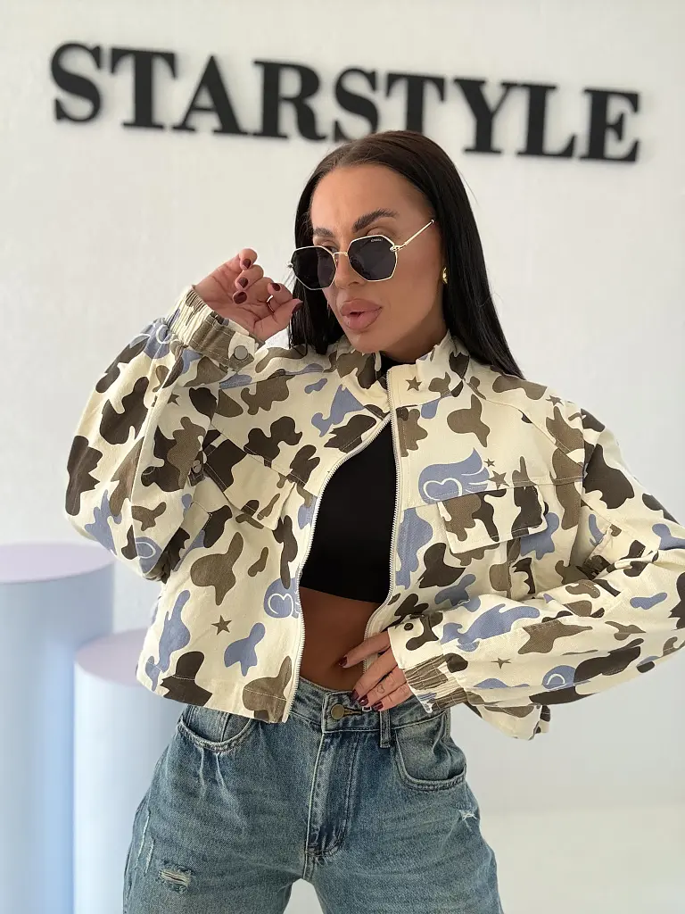 Crop denim jacket army NEPO - next