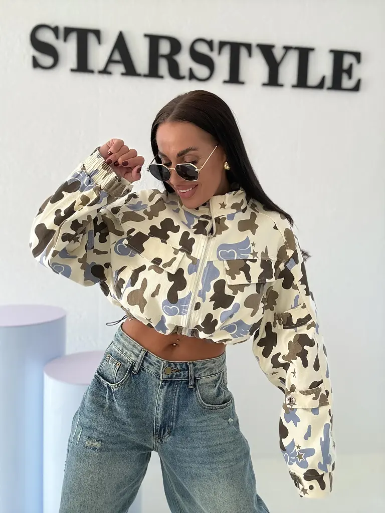 Crop denim jacket army NEPO