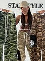 Army denim nohavice s elastickým pásom LUPEN