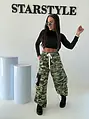 Army denim nohavice s elastickým pásom LUPEN