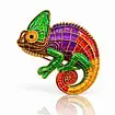 Ozdobná brošňa  dúhový chameleón
