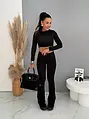 Dámske zvonové push-up fashion rifle s vysokým pásom BLACK FIT
