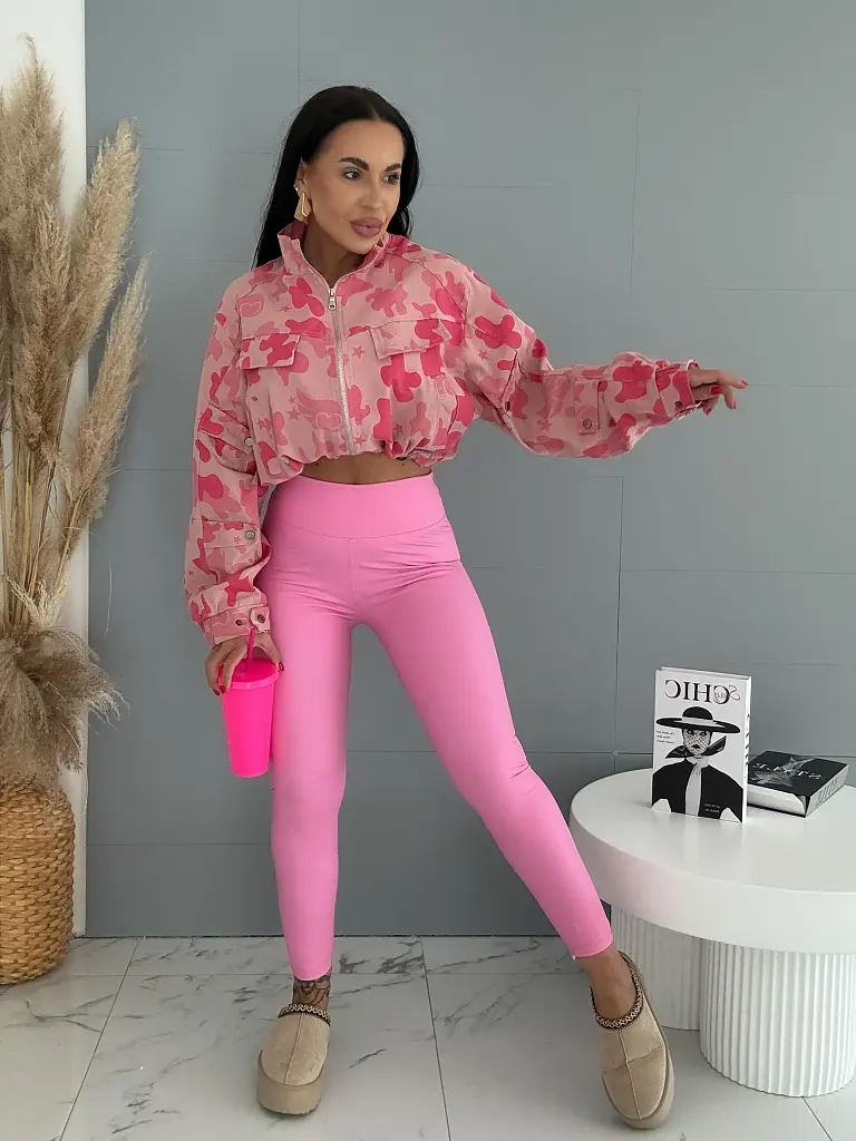 Koženkové legíny s vysokým pásom PINK DIVA
