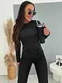 Dámske trblietavé slim push-up rifle s vysokým pásom MELS