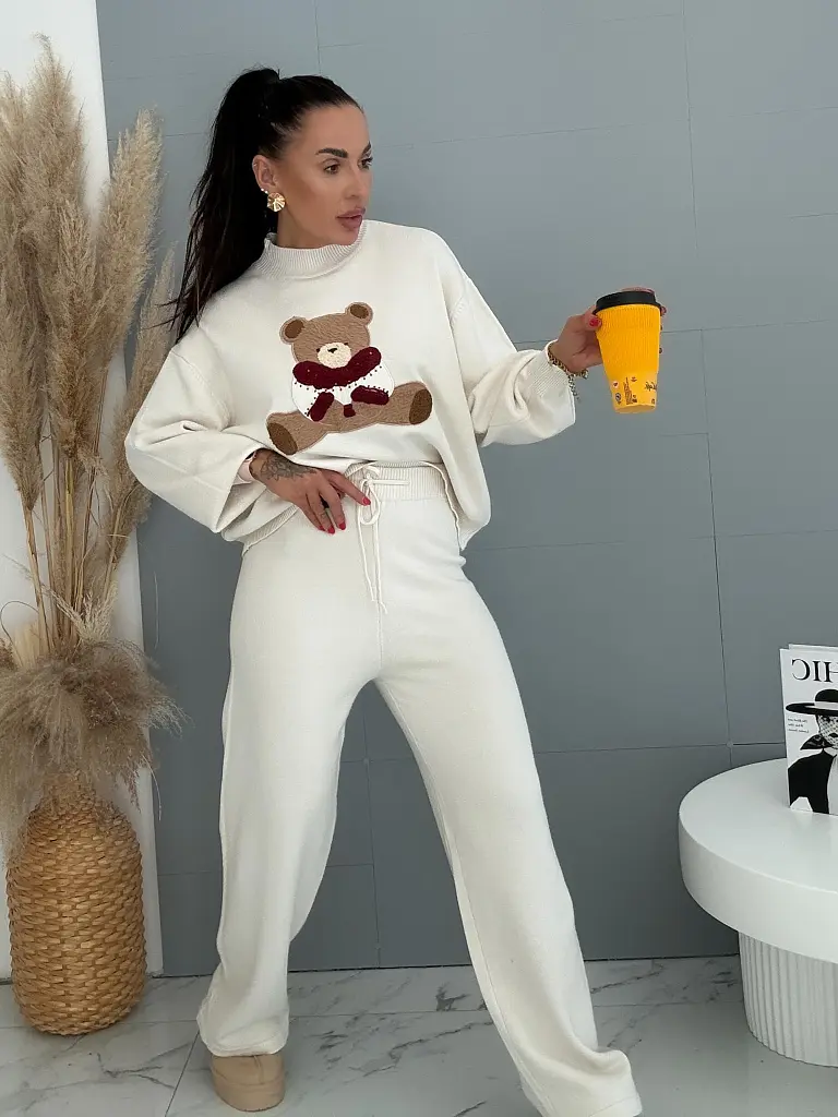 Dvojdielny pletený set s medvedíkom TEDDY