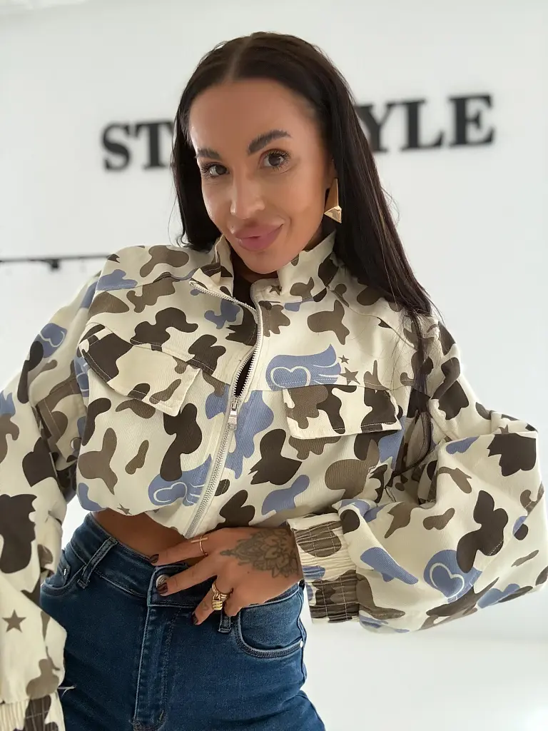 Crop denim jacket army NEPO