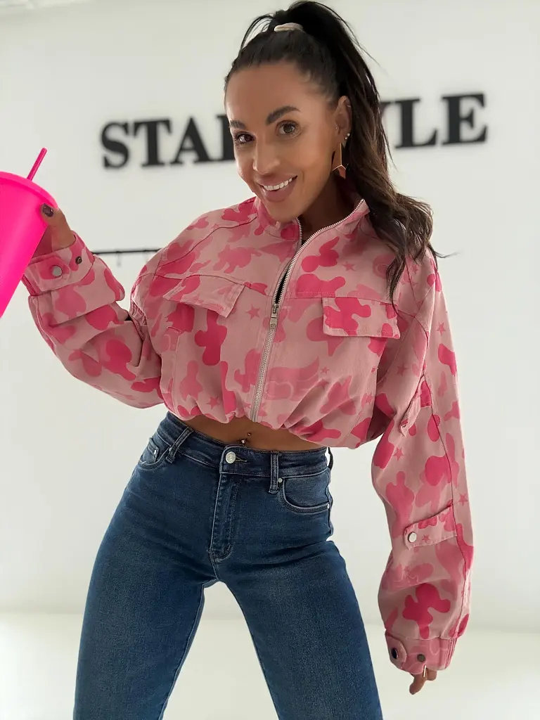 Crop denim jacket army NEPO