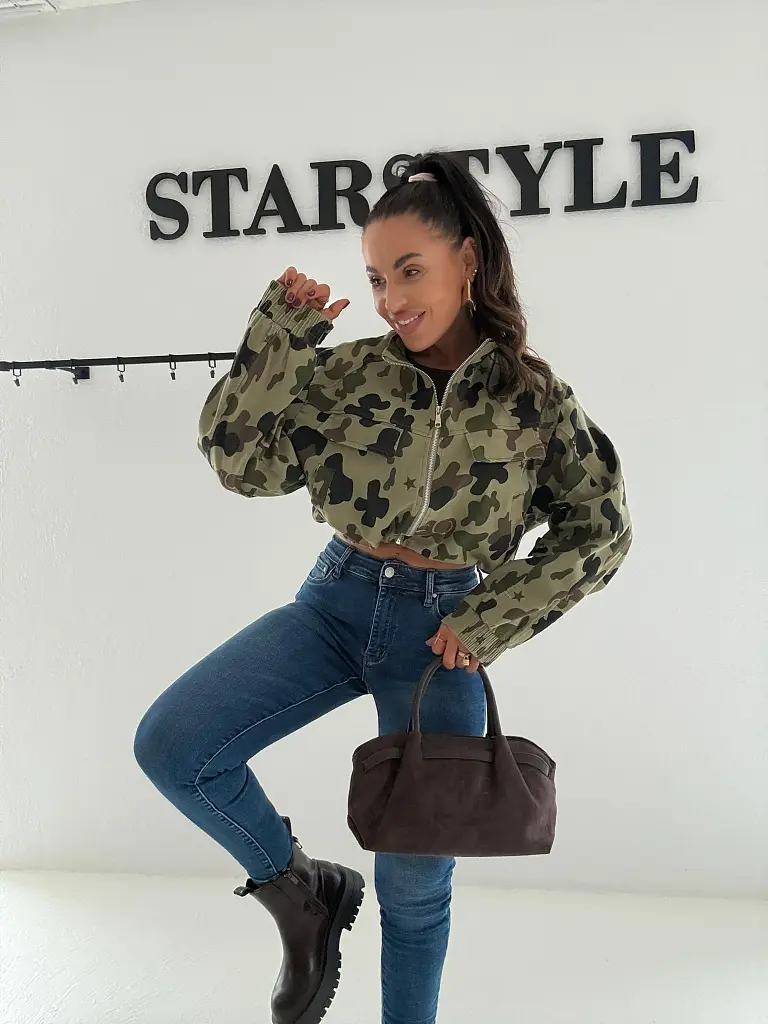 Crop denim jacket army NEPO - next