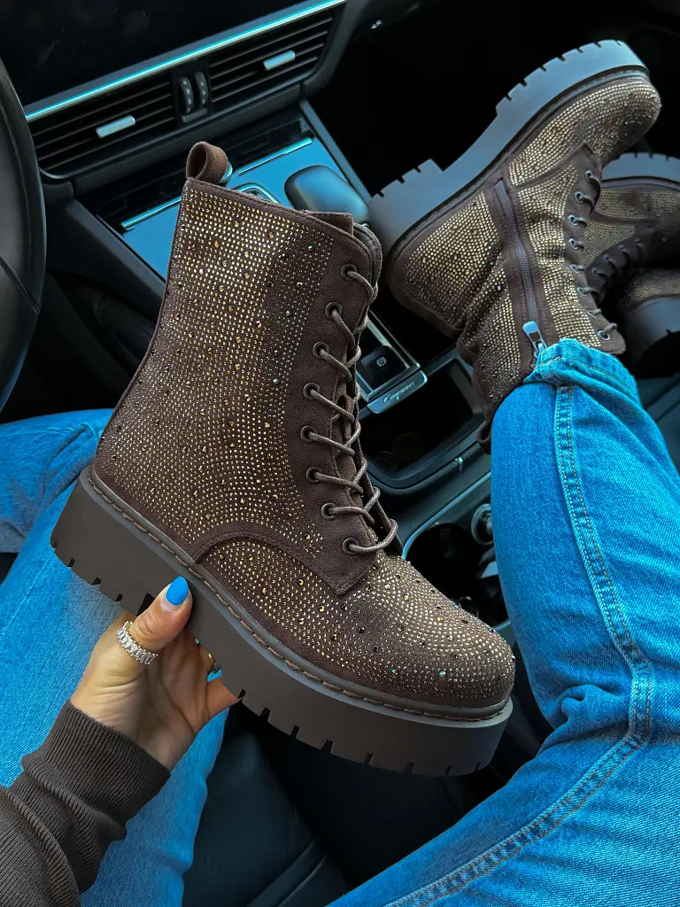 Dámske workery zdobené kamienkami LUXE CRYSTAL 