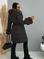 Dlhá bunda s kožušinou a opaskom LAUNA