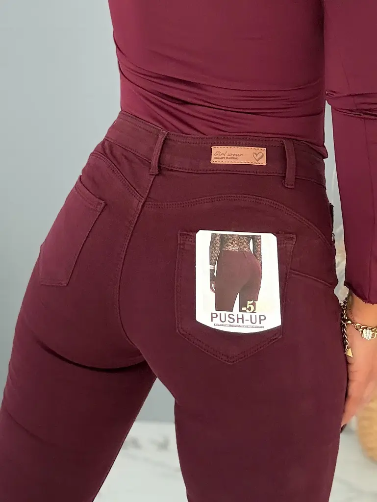 Dámske push-up skiny rifle s vysokým pásom FEMME