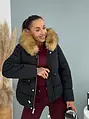 Prešívaná bunda s kožušinou a kapucňou BLISS