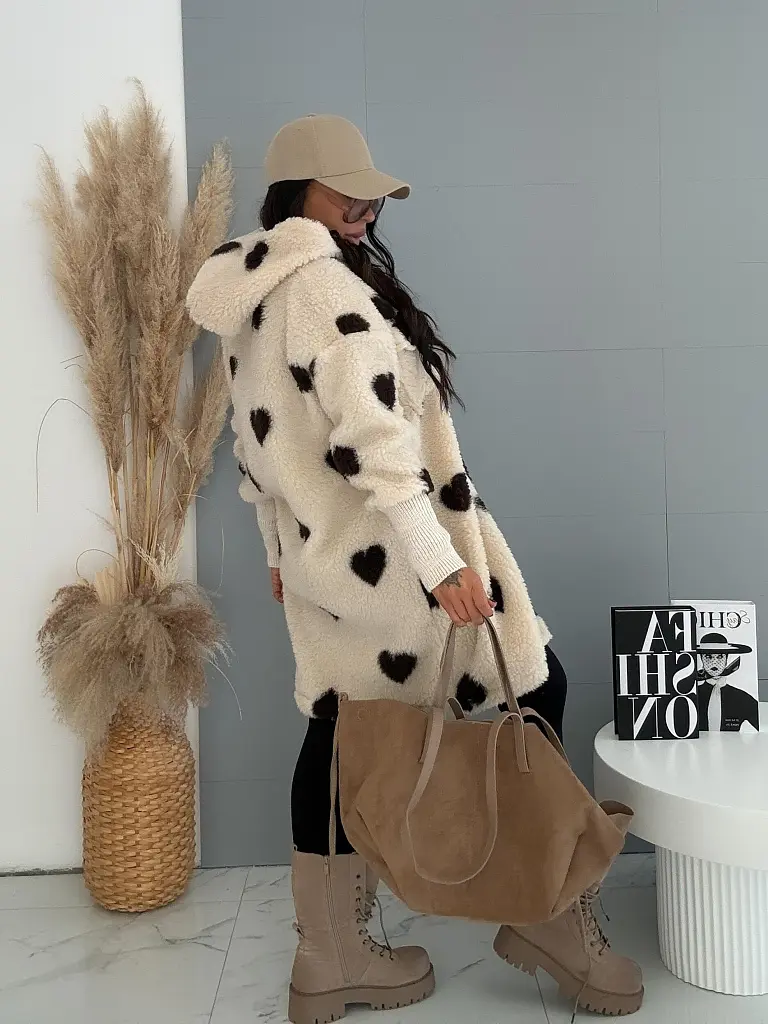 Ĺanová bunda s kapucňou TEDDY LOVE - next