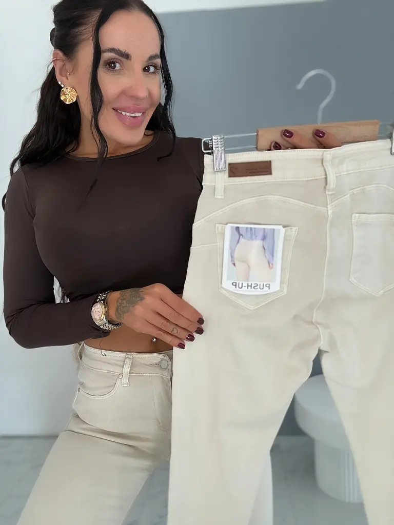 Dámske push-up skiny rifle s vysokým pásom FEMME - next